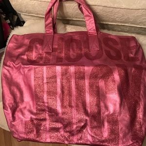 Juicy hot pink sparkle bag, leather